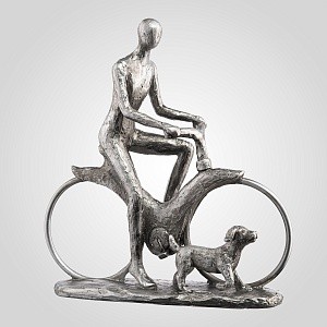 Серебристая Интерьерная Декоративная Фигура BH220844L полистоун