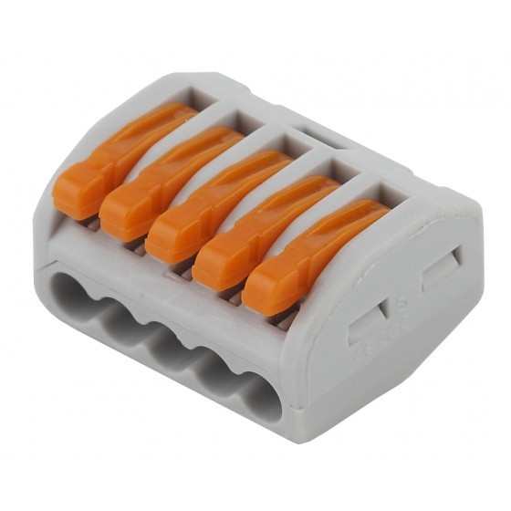 Клеммная колодка с рычагом SMARTBUY СМК-415 5х(0,08-2,5мм2) тип WAGO SBE-cwcc-5