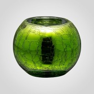 Зеленый подсвечник кракелюр М 0734-8зел