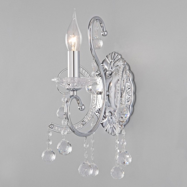 Бра 10096/1 хром/прозрачный хрусталь