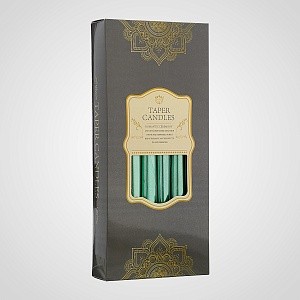 Набор из 12 зеленых свечей "Taper candles" 6690-1зел