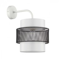 Бра 8002/1W MODERNI LN24 белый, черный металл/металл, текстиль Е27 60W 220V ANIMAISA