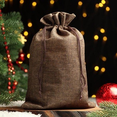 Мешочек подарочный из холщи, 20*28см, коричневый 2909489