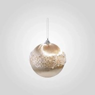 Набор из 2-х ёлочных шаров шампань (с ободком из бисера и пайеток) 54933