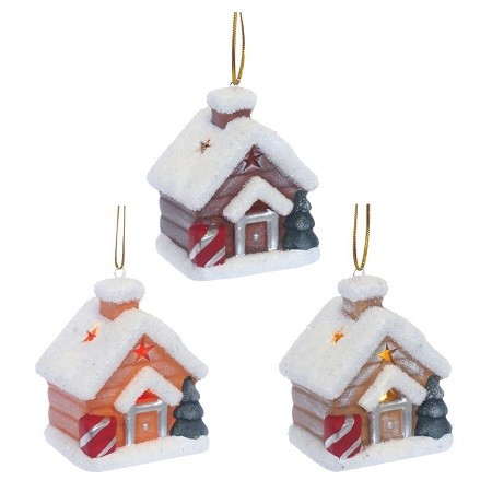 Украшение новогоднее "Домик" с подсветкой L6,5 W5,5 H8 см 753478