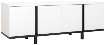 Тумба под ТВ Квадро MOBI 13.276 (Белый РЕ шагрень, Черный U0080)