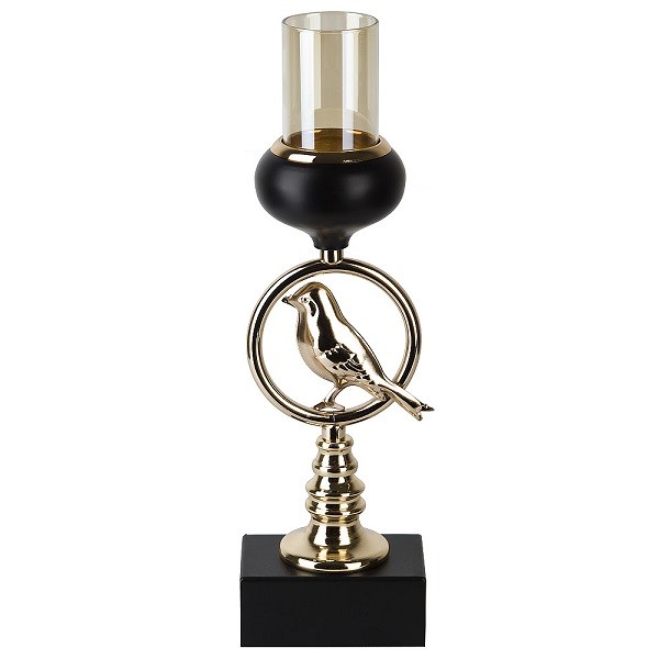 Подсвечник декоративный (без свечи) 9961002 10*7*26см (металл,стекло)