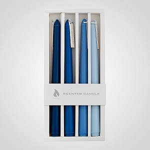 Набор из 4х голубых и синих свечей в подарочной упаковке "Scented candle" 6978-4
