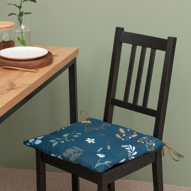 Сидушка на стул 9322524 Twilight forest 42х42 см, 100% хлопок, рогожка 164 г/м2