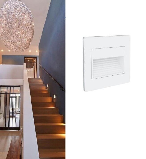 Светильник встраиваемый светодиордный JD13 1W 80LM 3000K белый для лестн.подсв (ДВО)) 41193