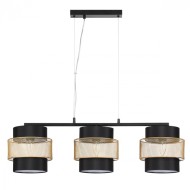 Подвес 8003/3A MODERNI LN24 черный/черный, золотой металл/металл, текстиль Е27 3*60W 220V ANIMAISA