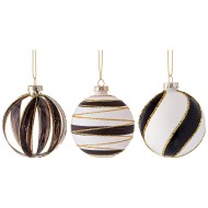 НАБОР ШАРОВ ИЗ 3 ШТ АРТИ М 862-376 КОЛЛЕКЦИЯ "НОВОГОДНЯЯ НОЧЬ" ДИАМЕТР=8 СМ