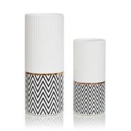 Керамическая ваза Sekula ФЛОРЕНС 397189 черно-белый, керамика, 9х22 см