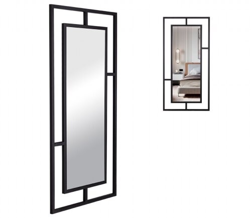 Зеркало интерьерное настенное в прямоугольном корпусе из металла  120*60 см, черн 12060 -Z1 01107399