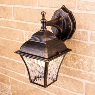 Уличный настенный светильник Apus D черное золото IP33 GL 1009D