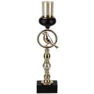 Подсвечник декоративный (без свечи) 9961003 10*7*35см (металл,стекло)