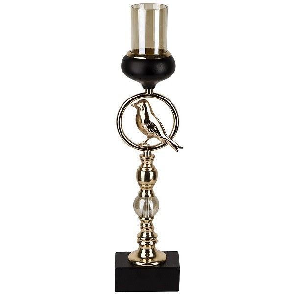 Подсвечник декоративный (без свечи) 9961003 10*7*35см (металл,стекло)