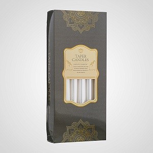 Набор из 12 бело-жемчужных свечей "Taper candles" 6690-1бел