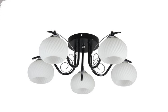 Люстра СФЕРА СВЕТА 6395/5 CR+BK+WT