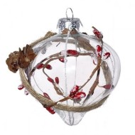 Украшение новогоднее Шар "Амфора с барбарисом", 8см,стекло 719658