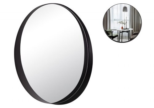 Зеркало интерьерное настенное в круглом корпусе из металла, d=50,5см, черный, Рубин 5057-Z1 01106787