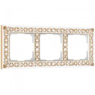 Рамка из металла на 3 поста Antik белое золото W0031523