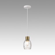 Подвес 6583/1A MODERNI LN24 белый, золотой/прозрачный/металл/стекло E27 1*40W 220V ICE