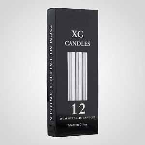 Набор из 12 серебристых свечей 7314-10сереб