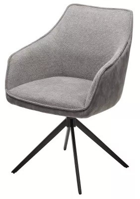 Стул WATERFALL 360 град.Серый Brego-07, ткань/серый 7525-180, велюр/ черный каркас 621M05251