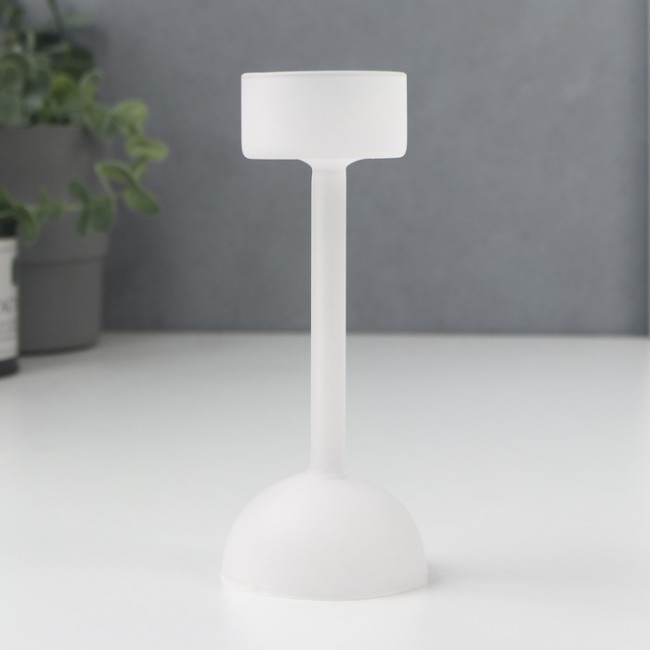 Подсвечник "Высокая ножка на шаре" 7119391 белый 14,5х6,5х6,5 см стекло на 1 свечу