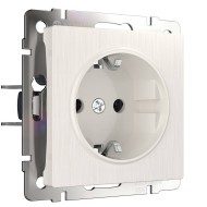 Розетка с заземлением перламутр рифленый W1171013