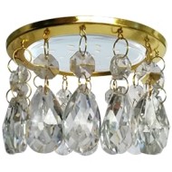 Точечный светильник GX53 H4 5350 круг каплевид. хрустал.прямой подвес прозр./золото SE53RVECB