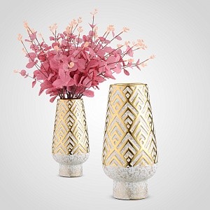 Интерьерная ваза с золотистыми узорами М WF19-01