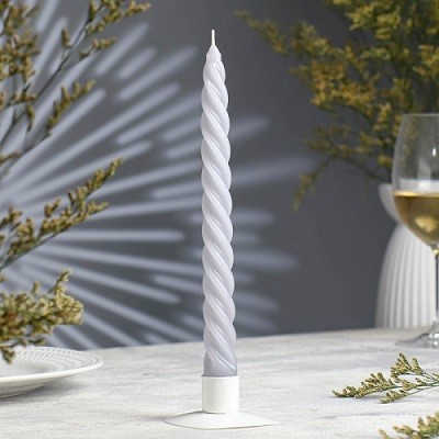 Свеча витая, 2,3*24,5см, серая 5369550