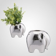 Керамическая серебристая ваза "Elephant" 526T-2-2