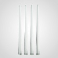 Набор из 4 серебристых свечей 30 см 7314-13сереб