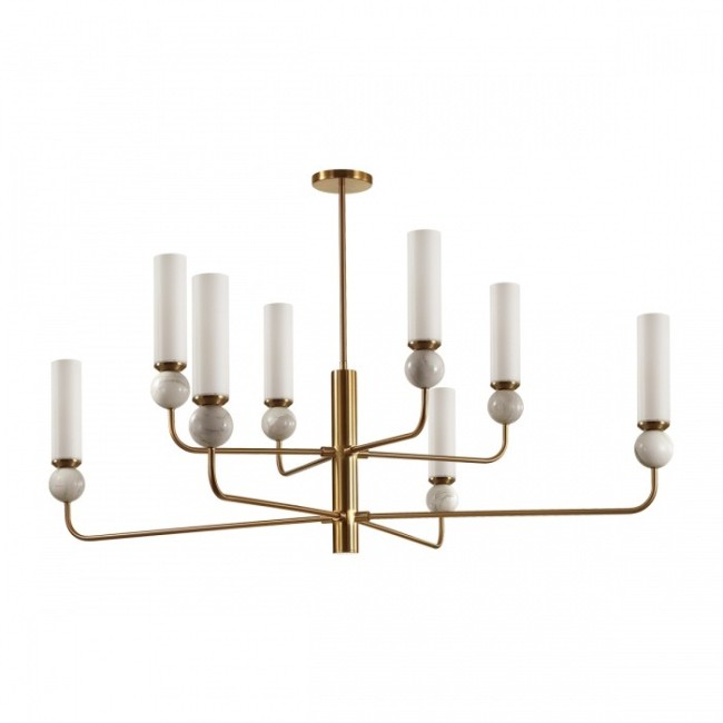 Люстра 4359/8 MIDCENT ODL25 под  латунь/металл/стекло/белый мрамор IP20 8* E14 40W 220V LOLLA