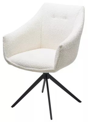 Стул CLOUDS 360 град. поворот. Белый Wales 101, букле/ черный каркас 621M05242