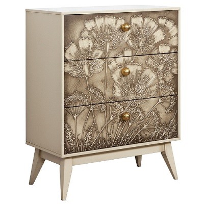 Комод "Маки" - 3 (с 3-мя ящиками) (Айвори,цвет ковки Айвори Мрам зол(АСМзл) ) (арт 11558) Комод "Маки" - 3 (с 3-мя ящиками) (Айвори,цвет ковки Айвори Мрам зол(АСМзл) ) (арт 11558)