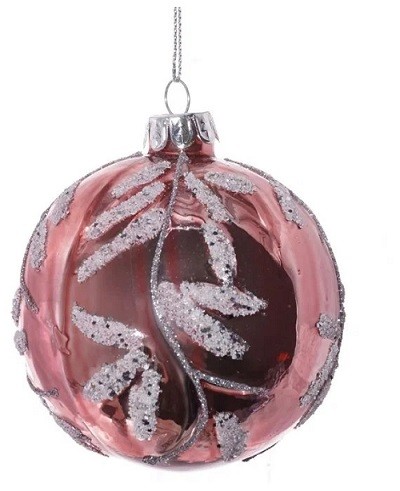 Украшение новогоднее Шар "Серебряная веточка", 8см, стекло 721309