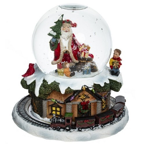 Фигурка "Санта" в шаре, музык., D=10см, 15см 781494