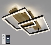 Управляемая люстра светодиодная WOODY LOFT 85W 2S-APP-500x430x135-BLACK/W00D-220-IP20