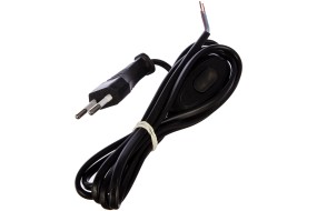 Шнур для бра с выкл. 1,7м черный (ШВВП 2х0,75) А1060Ч