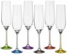 НАБОР БОКАЛОВ ДЛЯ ШАМПАНСКОГО ИЗ 6 ШТ. "RAINBOW" 190 МЛ ВЫСОТА=24 СМ 674-416