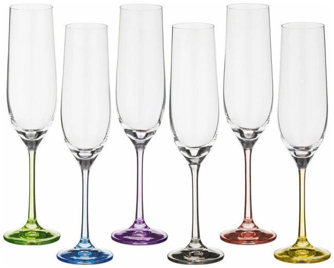 НАБОР БОКАЛОВ ДЛЯ ШАМПАНСКОГО ИЗ 6 ШТ. "RAINBOW" 190 МЛ ВЫСОТА=24 СМ 674-416