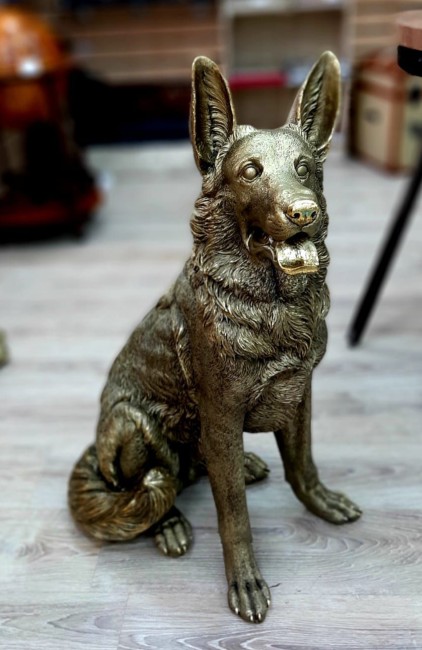 Собака овчарка большая F1120/2 Н-85см БРОНЗА