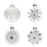 Украшение новогоднее Шар "Кружева", 8см, стекло 741096