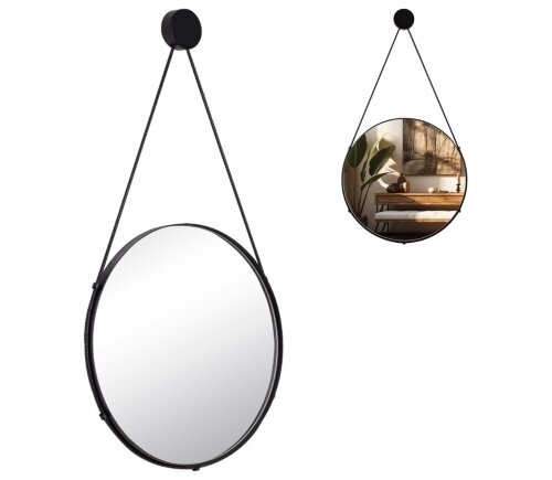 Зеркало интерьерное настенное в круглом корпусе с ремешком 40,3 см, черн Рубин 4005-Z1 01107410