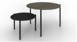 Мили стол журнальный тип 2 (опора металл, черный муар/столешница МДФ эмаль, космос d400 ) УФ-0001009