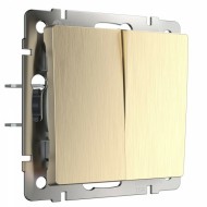 Выключатель двухклавишный проходной шампань рифленый W1122010